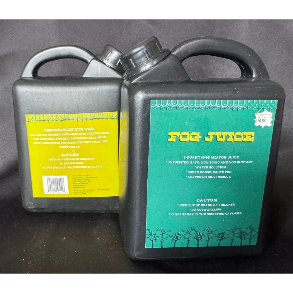 Target Fog Juice 1 Quart Water Based Solution Unscented Non-Toxic 2 Pack Black